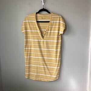 Pact womens S organic cotton yellow striped dress beach coverup pool casual